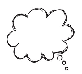 Comic bubble in black and white colors, vector illustration isolated flat icon