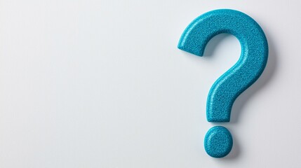Naklejka premium A vibrant blue question mark symbol on a light background, representing curiosity, inquiry, and the search for answers.