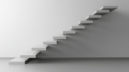 Modern Minimalist Staircase with Floating Steps in Bright Space
