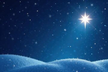 Fototapeta premium Glimmering stars and a bright shooting star on a deep blue Christmas backdrop , sparkle, texture