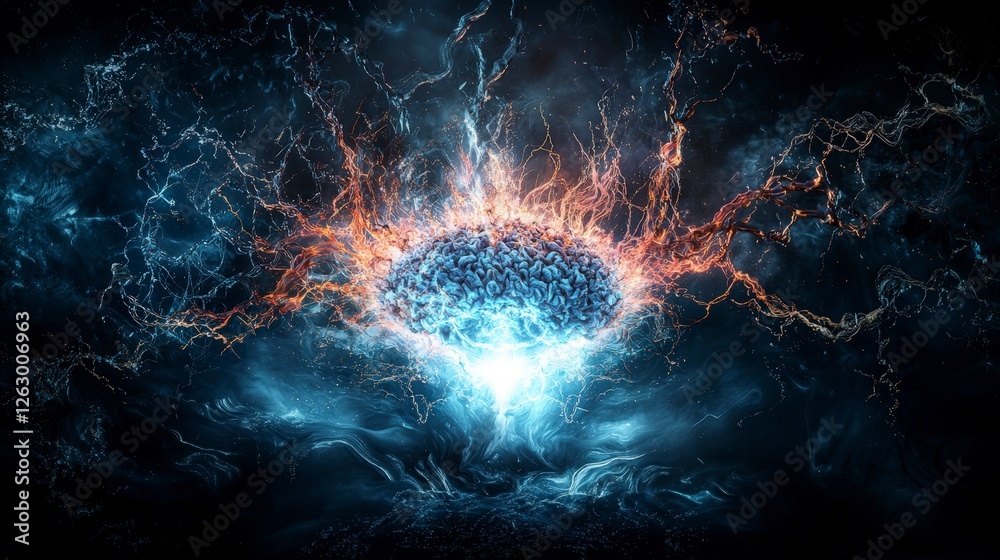 Aufkleber Vibrant energy explosion abstract universe digital art cosmic environment dynamic viewpoint nonexistence concept