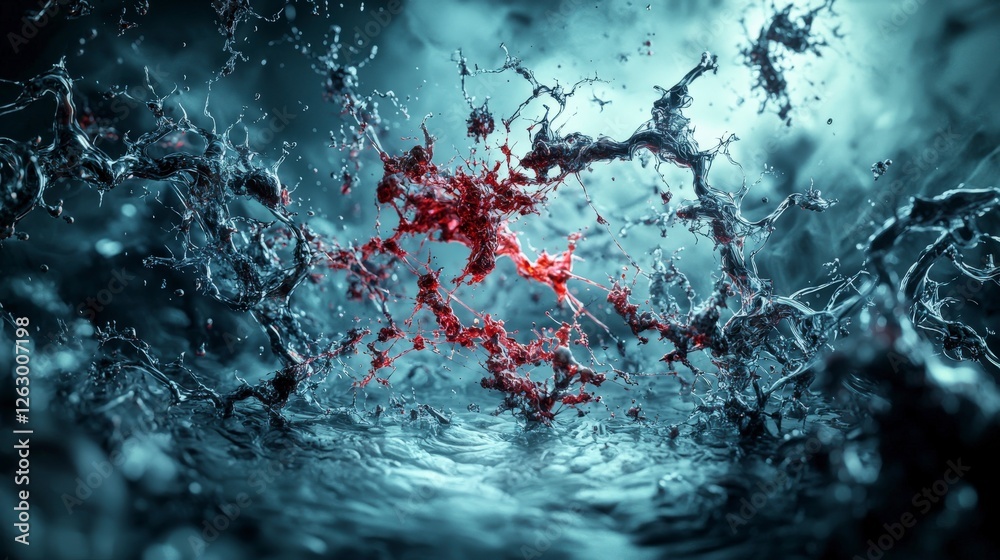 Aufkleber corroding darkness pulses underwater environment abstract art mysterious atmosphere macro view emoti