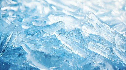 Obraz premium Glimmering Ice Cubes Close Up with Soft Blue Background Texture