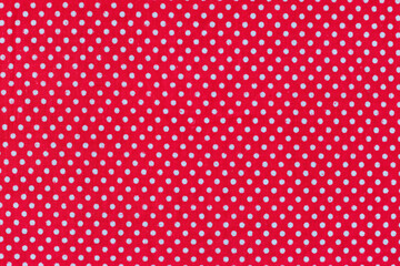 Fuchsia cotton fabric with white polka dots. Retro prints for fabric.