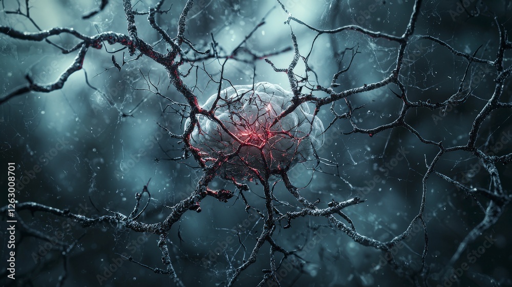 Leinwandbilder trembling streaks of formlessness in a brain abstract art digital realm surreal environment close-up
