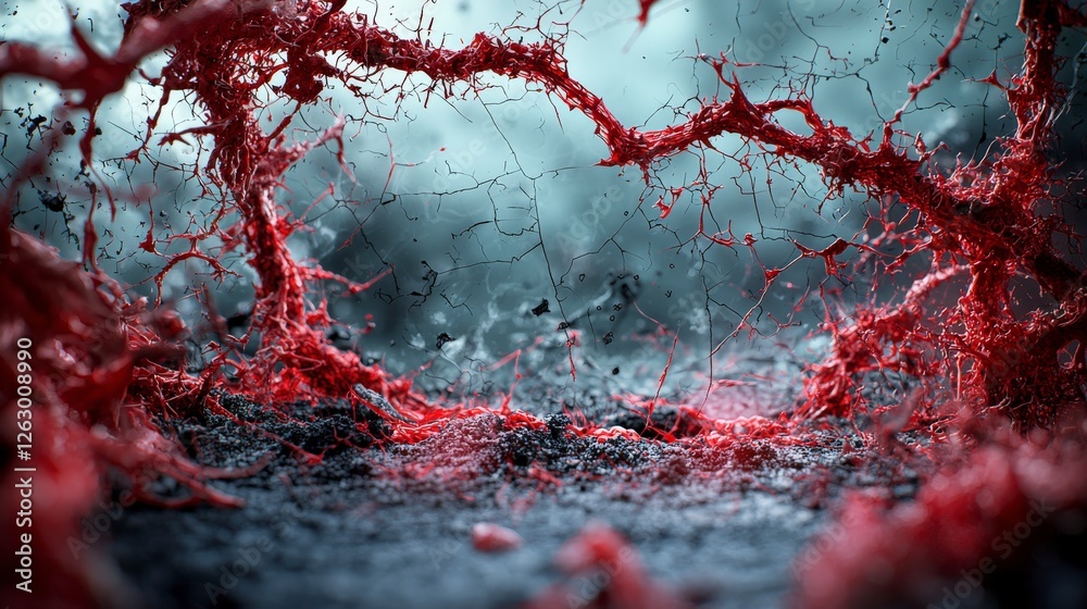 Poster Streaks of nonexistence corroding the fragile edges of reality abstract art digital environment close-up view
