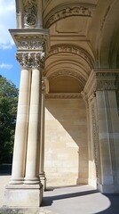 Ornate Columns Archway Sunlight Stone Architectural Detail