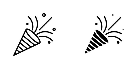 Confetti vectors icons set in filled and strokes on white background