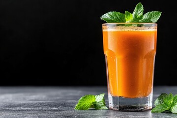 Refreshing Classic Tamarind Juice in a Tall Glass with Mint Leaves