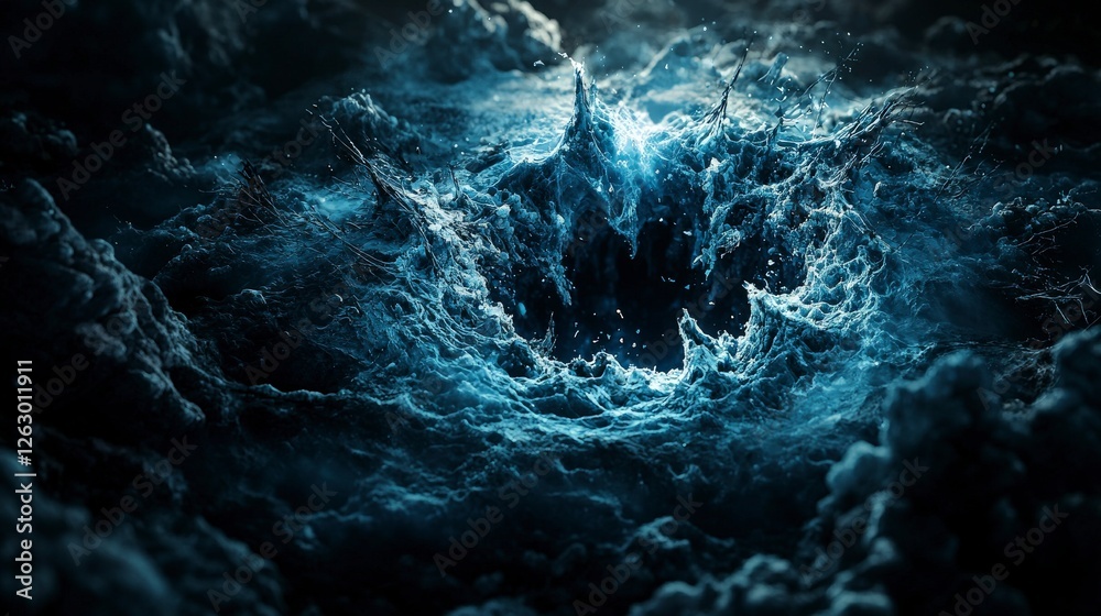 Aufkleber whispers of fragility swallowed by the void ocean depths digital art dark environment abstract viewp