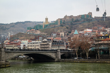 panoramic view of Tbilisi town from Kura river bank in Georgia © Abdul Rahman