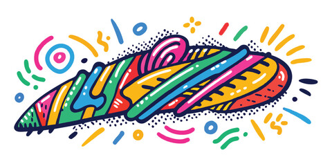 Fototapeta premium Crayon Doodle & Brush Stroke Vector Collection