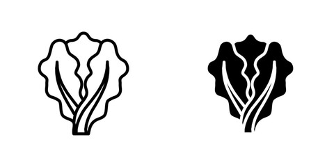 Lettuce vectors icons set in filled and strokes on white background