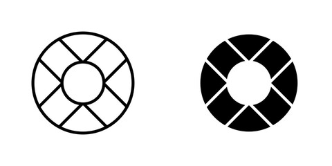Life buoy vectors icons set in filled and strokes on white background