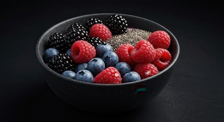 Delicious Berry Bowl with Chia Seeds for Healthy Eating
