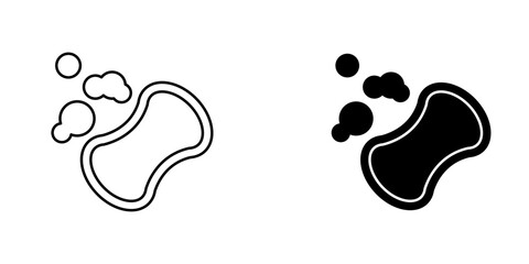 Soap vectors icons set in filled and strokes on white background