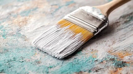 Fototapeta premium Smooth white paint layer on canvas