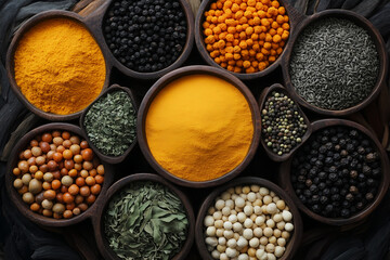 various kinds of spices