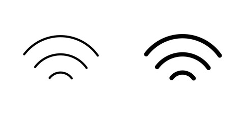 Wifi vectors icons set in filled and strokes on white background
