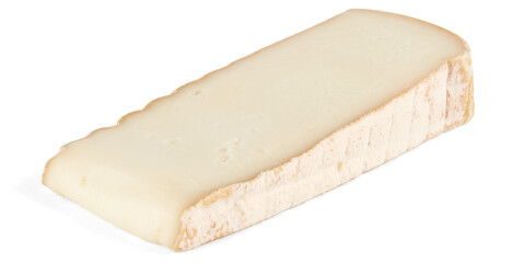 White butter cheese slices cut out isolated transparent background