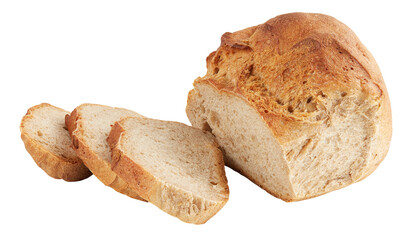 sliced ​​bread cut out isolated transparent background