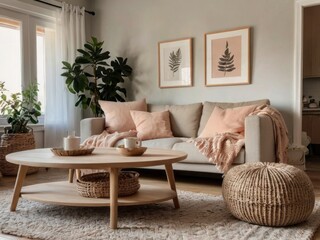 Modern Living Room Neutral Decor With Plants