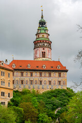 Obraz premium Tower of Cesky Krumlov castle in Bohemia, Czech Republic