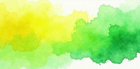 Obraz premium Abstract watercolor wash, vibrant spring yellow & green hues, happy, dazzling