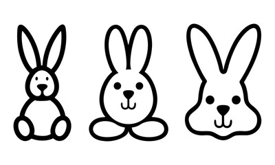 Obraz premium Easter bunnies vector icons set featuring playful design elements