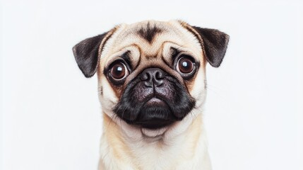 Adorable Pug Portrait: A Close-Up of a Sweet Canine Companion