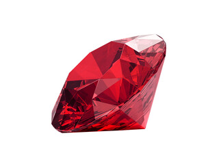 Red dazzling diamond with high quality, transparent background