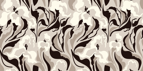Seamless abstract pattern. Flowers pattern design.