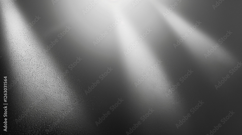Poster Abstract background featuring a spotlight illuminating a black wall with a gray gradient texture, creating a sleek and modern design with ample copy space for branding, advertising, or creative use, w