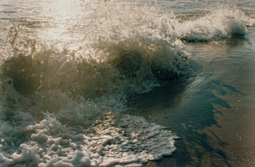Breaking of sea waves in the Pacific of Mexico