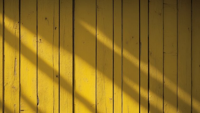 Bright yellow wooden planks with a shadow create a warm and inviting feel