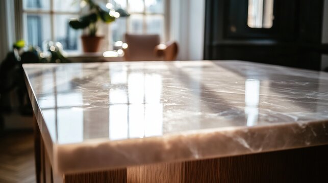 Sleek sintered stone kitchen countertop in soft charcoal gray enhances modern kitchen design with a crisp aesthetic