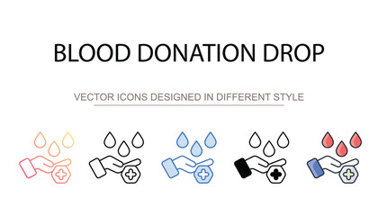 Blood Donation Drop icon design with white background stock illustration