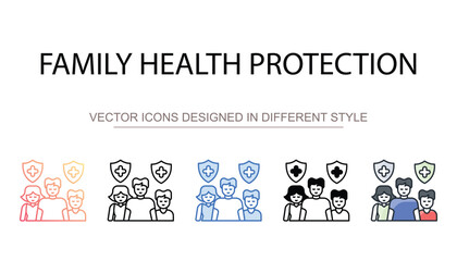 Family Health Protection icon design with white background stock illustration