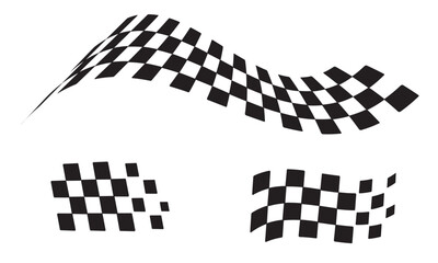 Racing flag vector icon on white background. Checkered flag. start and finish crossed flag. Racing flag.	