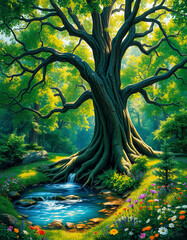 Forest Idyll: A Peaceful Stream