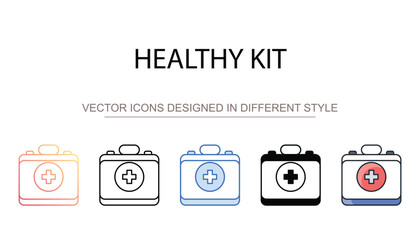 Healthy Kit icon design with white background stock illustration