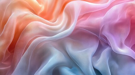 Obraz premium Pastel Draped Fabric Soft Hues Texture Waves