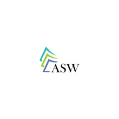 ASW letter logo design on white background. Creative  modern ASW letter logo design. Vector design.