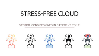 Stress-free Cloud icon design with white background stock illustration