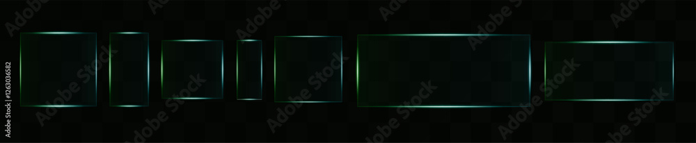 Poster futuristic hud neon frame with glowing green lights, perfect for digital interfaces, tech banners, g