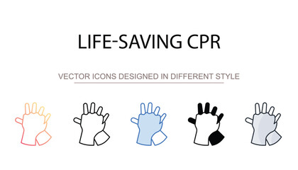 Life-saving Cpr icon design with white background stock illustration