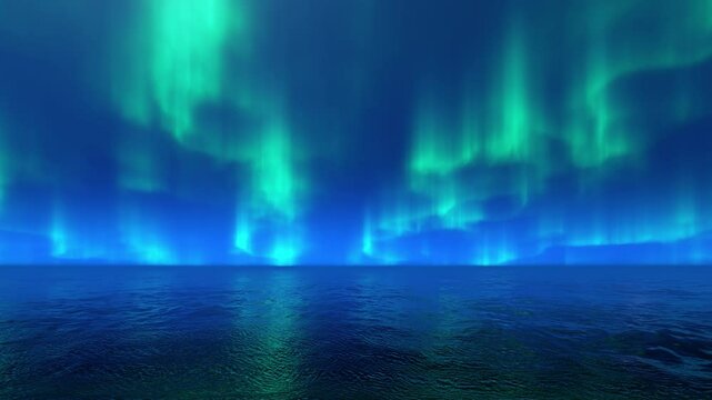 The Northern Lights in a starry sky on a seamless loop.

