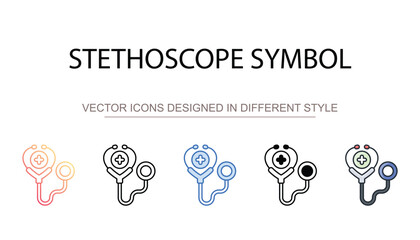 Stethoscope Symbol icon design with white background stock illustration