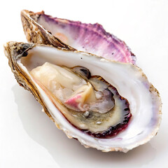 fresh oysters on white background
