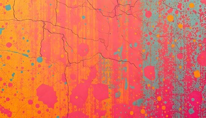 Abstract Pink Orange Texture Background Splatter Paint